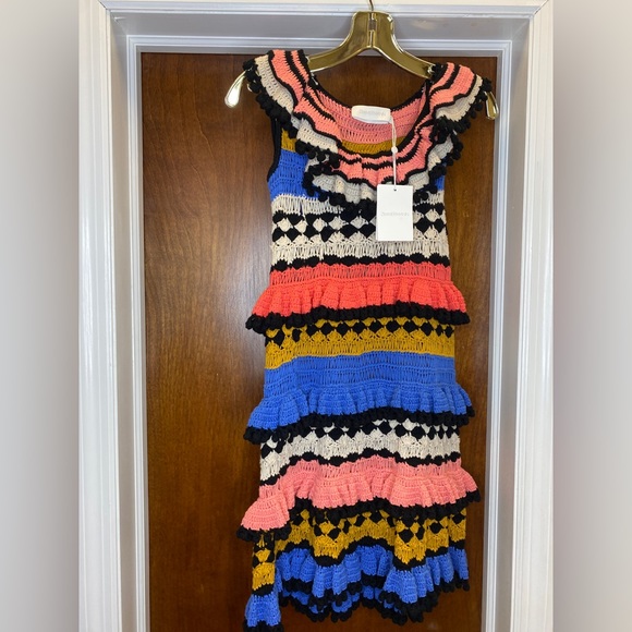 ZIMMERMANN Tiggy Frill crochet-knit cotton mini dress - Picture 9 of 12